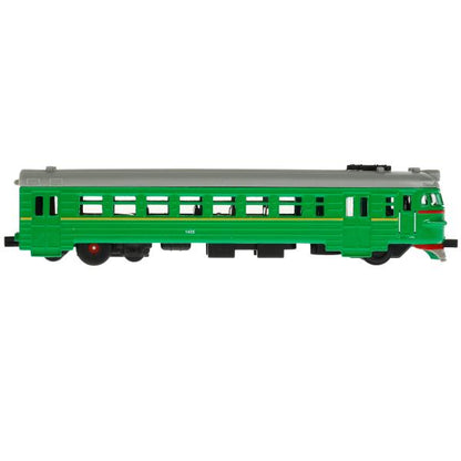 COMTRAIN-19SL-GN Модель металл свет-звук ЭЛЕКТРИЧКА длина 19 см, двери, инерц, зеленый, кор. Технопа