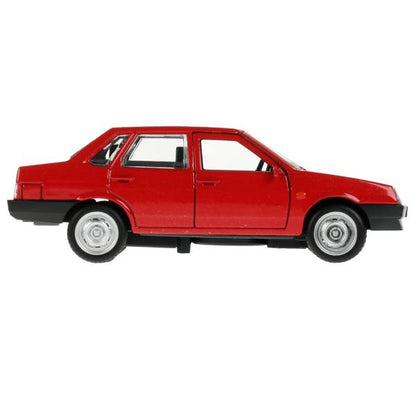 21099-12-RD336381 Машина металл LADA-21099 "СПУТНИК" 12 см, двери, багаж, инерц, красный, кор. Техно