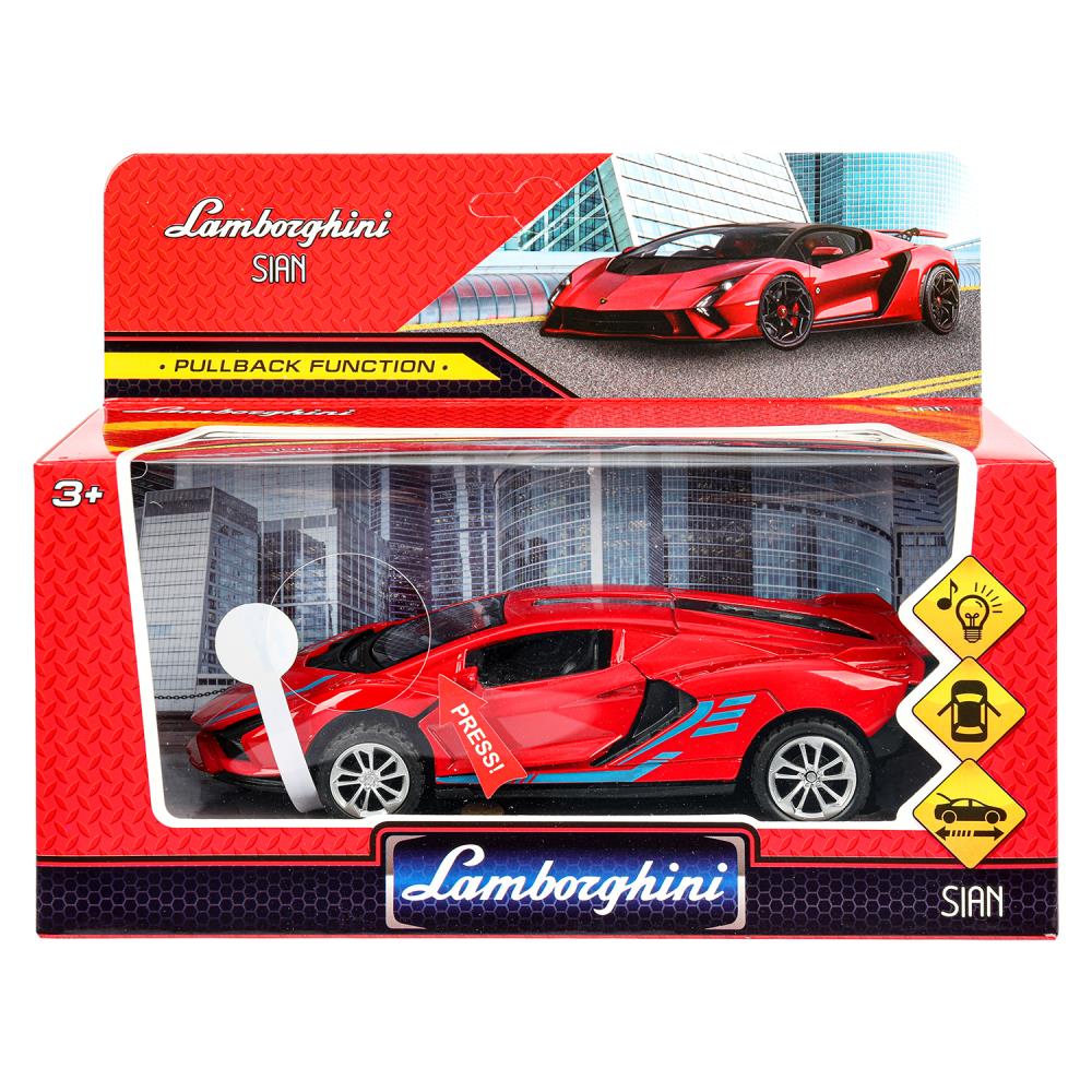 1:32 модель металл свет-звук lamborghini sian 14.9см, двери, инерция, багаж. - в кор.2*48шт