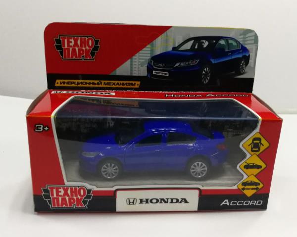 Машина металл HONDA ACCORD 12 см, двери, багаж, инерц, синий, в кор. Технопарк в кор.2*36шт