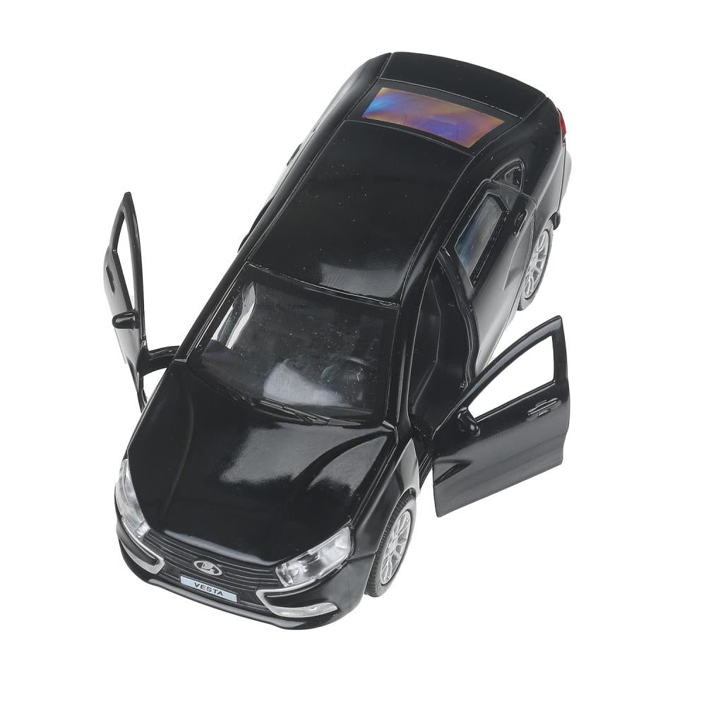 Машина металл LADA vesta 11,5 см, двери, черный, кор. Технопарк в кор.2*36шт
