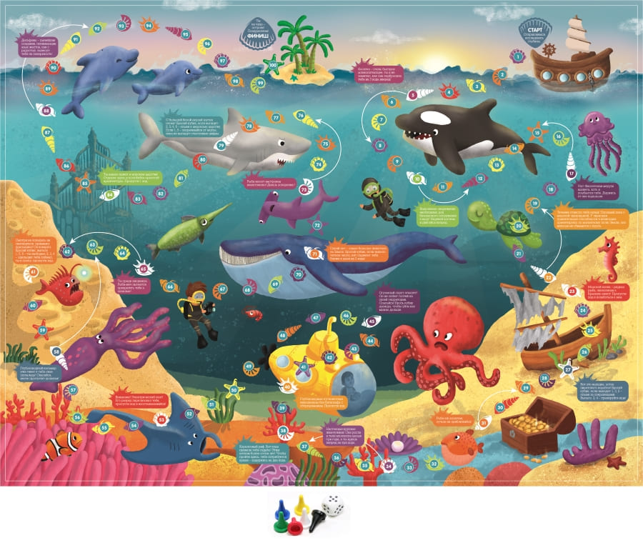 Игра настольная Ходилка "Морские приключения" (европодвес)