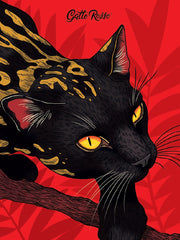 Gatto Rosso. Блокнот в клетку "ДИКИЕ КОШКИ" ЧЁРНАЯ КОШКА