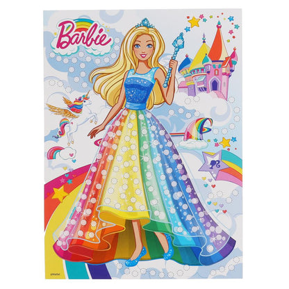 Набор д/тв-ва Мультиарт Аппликация из пайеток и страз (17х23см) Barbie (Радужная принцесса)в кор48шт