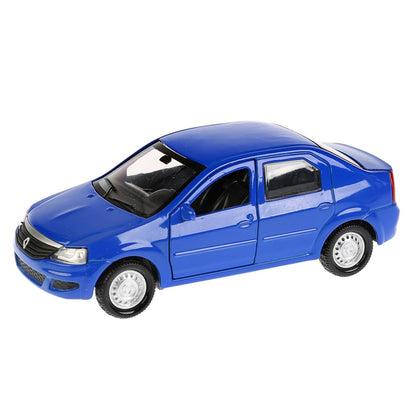 Машина металл "RENAULT LOGAN", длина 12см, открыв. двери, инерц, синий в кор. Технопарк в кор.2*36шт