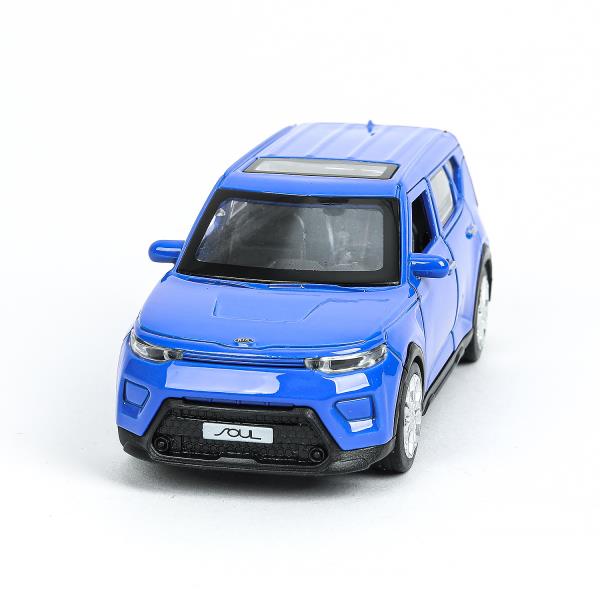 Машина металл KIA soul длина 12 см, двери, багаж., инерц, синий, кор. Технопарк в кор.2*36шт
