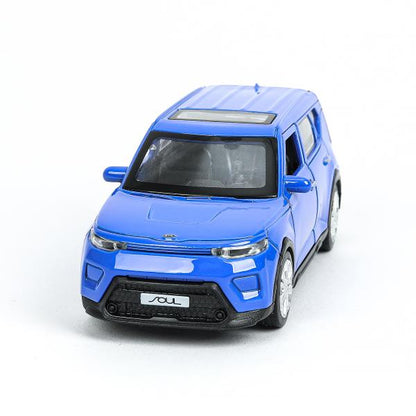 Машина металл KIA soul длина 12 см, двери, багаж., инерц, синий, кор. Технопарк в кор.2*36шт