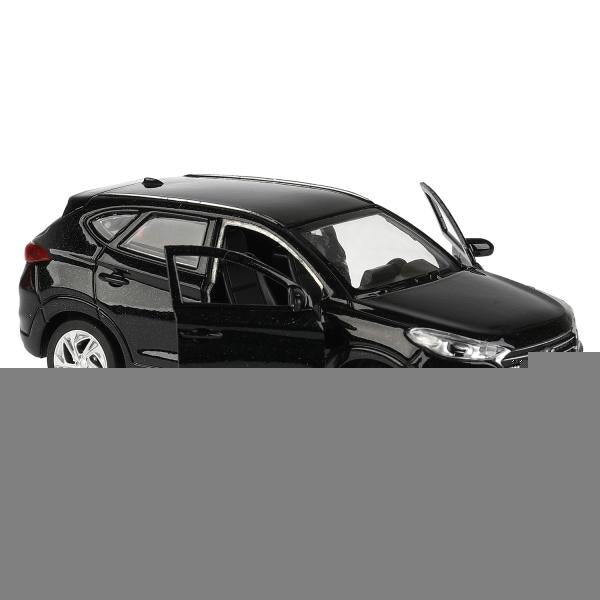 TUCSON-12-BK 325387 Машина металл HYUNDAI TUCSON длина 12 см, двери, багаж., инер, черный, кор. Техн