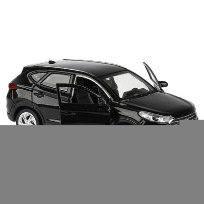TUCSON-12-BK 325387 Машина металл HYUNDAI TUCSON длина 12 см, двери, багаж., инер, черный, кор. Техн
