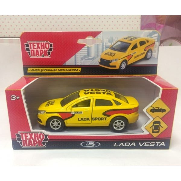 МАШИНА "ТЕХНОПАРК" МЕТАЛЛ. ИНЕРЦ. LADA VESTA SPORT 12СМ, ОТКРЫВ. ДВЕРИ В РУСС. КОР. в кор.2*24шт
