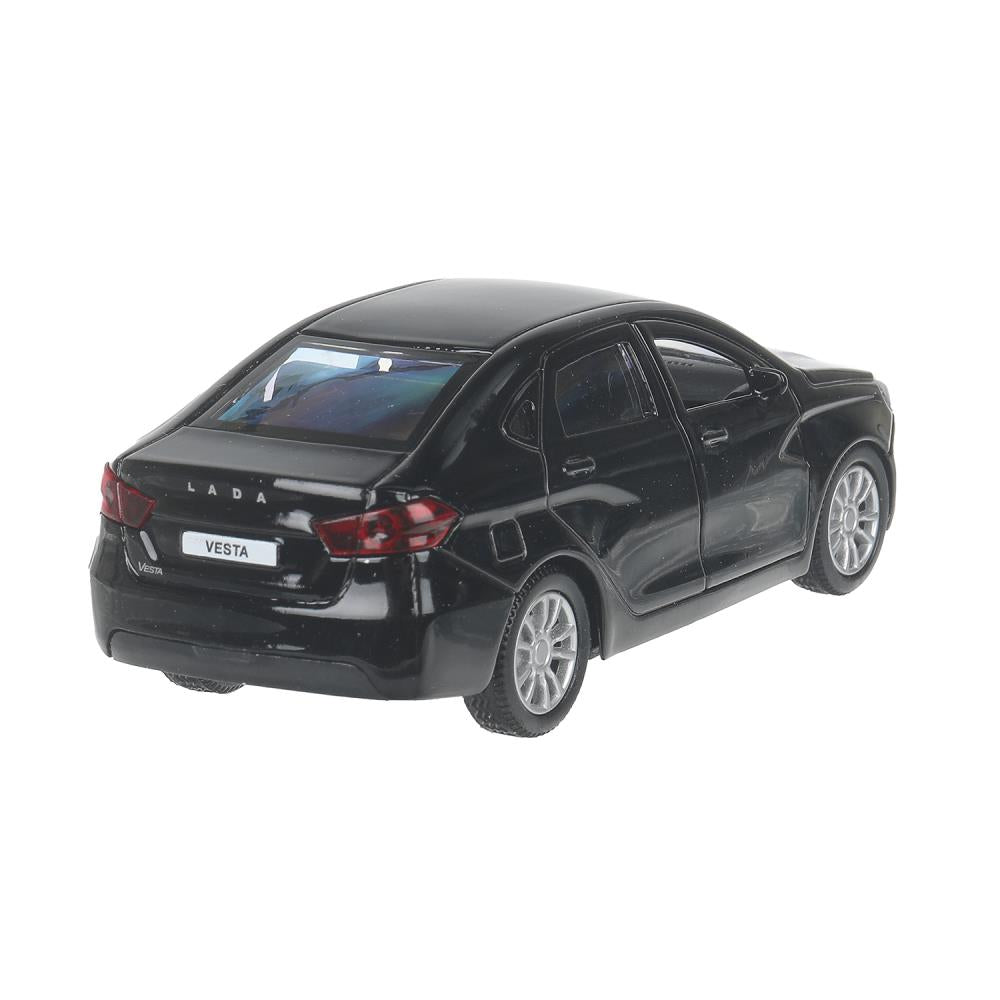 Машина металл LADA vesta 11,5 см, двери, черный, кор. Технопарк в кор.2*36шт