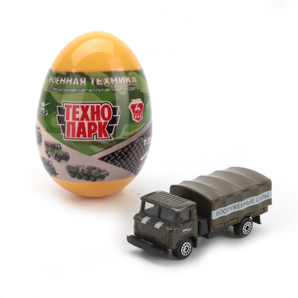 ВОЕННЫЕ МОДЕЛИ "ТЕХНОПАРК" МЕТАЛЛ. 1:72, В АССОРТ. В ЯЙЦЕ В ДИСПЛЕЕ (РУСС. УП.) УП-36ШТ в кор.2*3уп