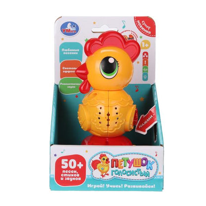 Фигурка петушок 50+ песен, стихов и звуков кор Умка в кор.96шт