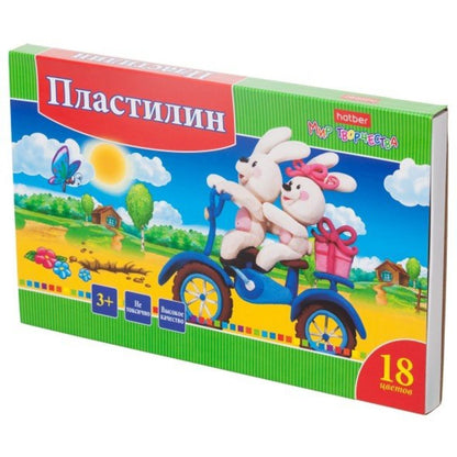 Пластилин 18цв 360гр со стеком Ушастики,KPn_18880