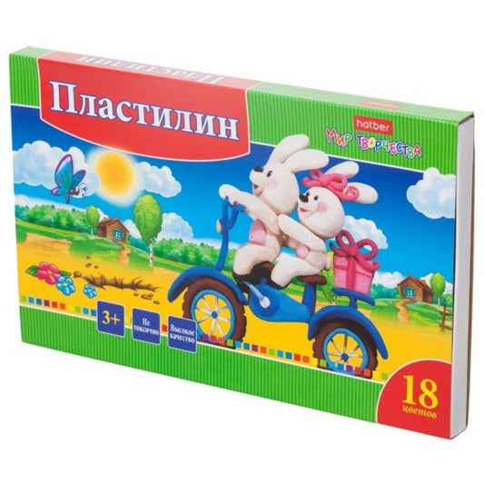 Пластилин 18цв 360гр со стеком Ушастики,KPn_18880