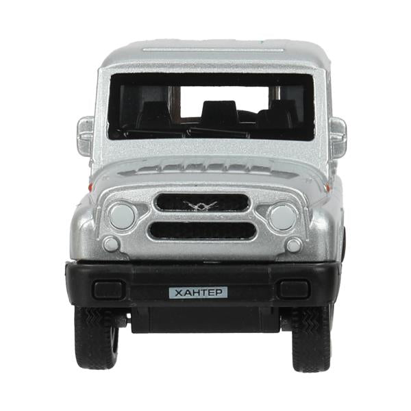 Машина металл UAZ ХАНТЕР длина 10,5 см, инерция, серебристый, кор. Технопарк в кор.2*36шт