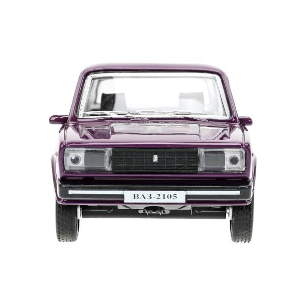 Машина металл LADA ваз-2105 1997 12 cm, двери, багаж, инерц.баклажан, кор. Технопарк в кор.2*36шт
