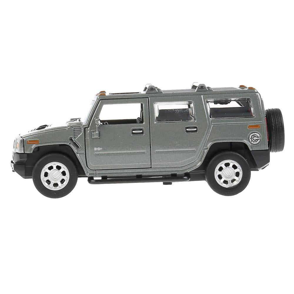 Машина металл HUMMER "hummer h2", дл12см,откр дв,багаж,инерц,темн-сер,в кор Технопарк в кор.2*36шт