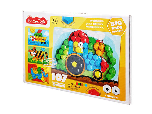 Мозаика для самых маленьких Baby Toys "Трактор" d2,5/7 цв (107 эл)