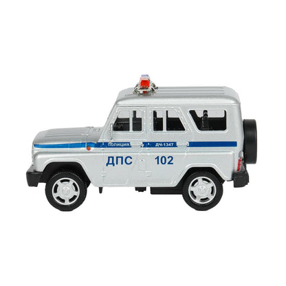 Игрушка пластик ворота+1 машинка, ПОЛИЦИЯ,кор. Технопарк в кор.24шт