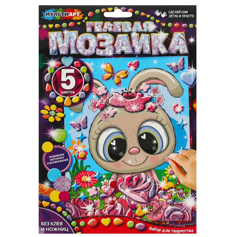 Гелевая мозаика 17*23 см зайка МУЛЬТИ АРТ в кор.100шт