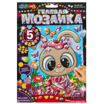 Гелевая мозаика 17*23 см зайка МУЛЬТИ АРТ в кор.100шт
