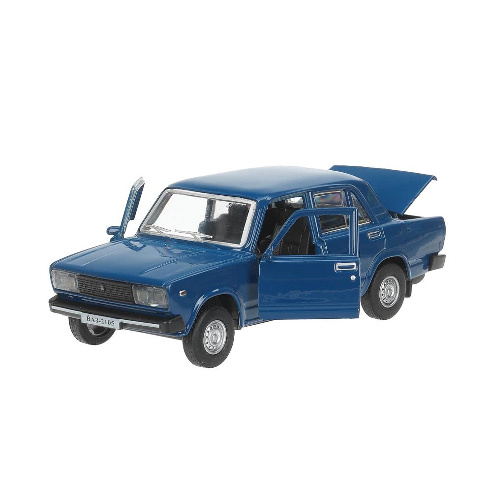 Машина металл LADA ваз-2105 1997 12cm,двери,багаж,инерц.темно-синий,кор. Технопарк в кор.2*36шт