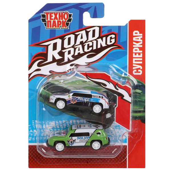 Машина металл ROAD RACING набор 7,5см, 2 шт,металл,в ассорт блистер Технопарк в кор.2*240наб