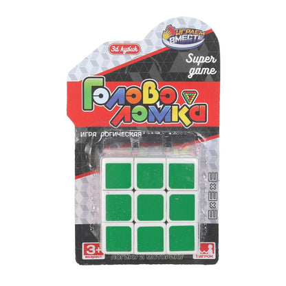 Играем вместе. Логическая игра "Кубик" 3х3, головоломка. блистер, 14*9*5 см арт.1810K1285-R
