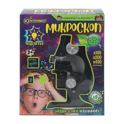 Игрушка опыты микроскоп, кор. 24*18,5*9см IQ Эксперимент в кор.2*24шт