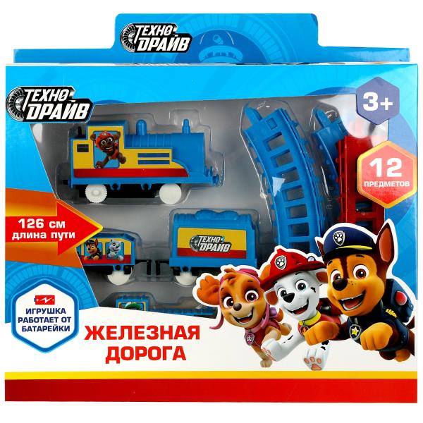 Железная дорога мультяшная щенки, длина пути 126, кор.25*20,5*4см ТЕХНОДРАЙВ в кор.2*54шт