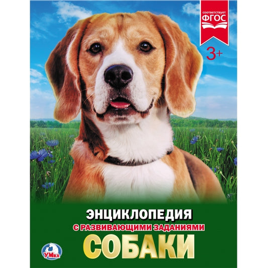 "УМКА". СОБАКИ (ЭНЦИКЛОПЕДИЯ А4). ТВЕРДЫЙ ПЕРЕПЛЕТ. БУМАГА МЕЛ, 48 СТР., 197Х255 ММ. в кор.15шт