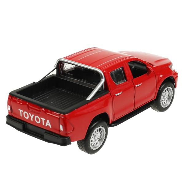 Машина металл TOYOTA HILUX 12 см, двери, инерц, красный, кор. Технопарк в кор.2*36шт