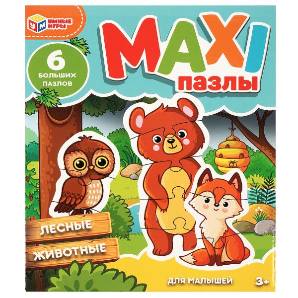 Лесные животные. Макси-пазлы. 6 деталей. 150х180х40 мм. Умные игры в кор.50шт