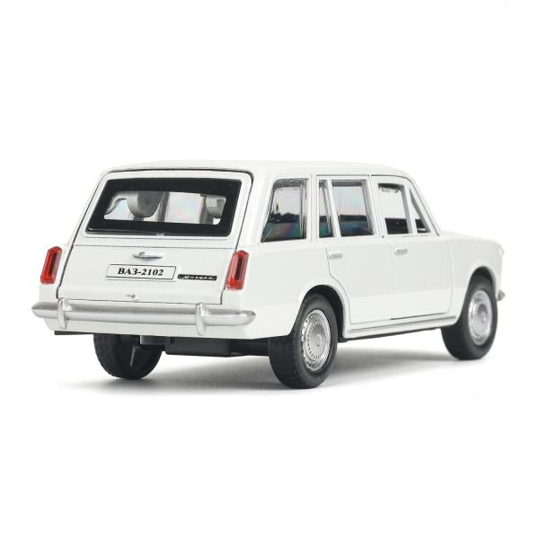 Технопарк. ВАЗ-2102 "Жигули" 12 см, металл, двери, баг., инерц, белый, кор. арт.2102-12-WH-WOD