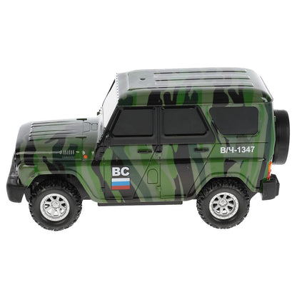 Машина р/у UAZ HUNTER 18 см, свет, камуф, кор. Технопарк в кор.2*24шт