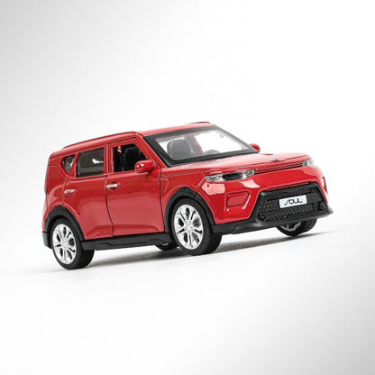 Машина металл KIA soul длина 12 см, двери, багаж., инерц, красный, кор. Технопарк в кор.2*36шт