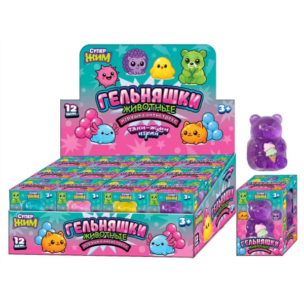 Игрушка жмяка, мишка, ета, дисплей Супер Жим