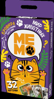 Игра настольная МЕМО "Мир животных" (32 карточки)