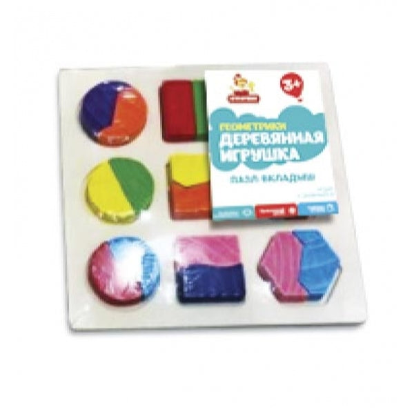 Игрушка деревянная вкладиш геометрика 15*15 см Буратино в кор.300шт