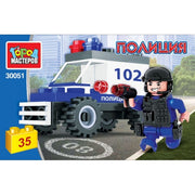 Конструктор ПОЛИЦЕЙСКИЙ на машине , 35 дет. Город мастеров в кор.2*40шт