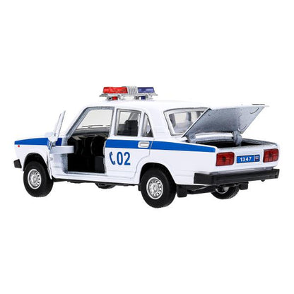 Машина металл свет-звук LADA ваз-2105 12 cm, дв,баг,инер,пол,кор. технопарк Технопарк в кор.2*36шт