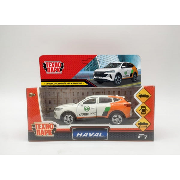 F7-12DEL-CR-WH Машина металл HAVAL "haval f7", длина 12см, дв,багаж,инер,каршеринг, в кор. Технопарк