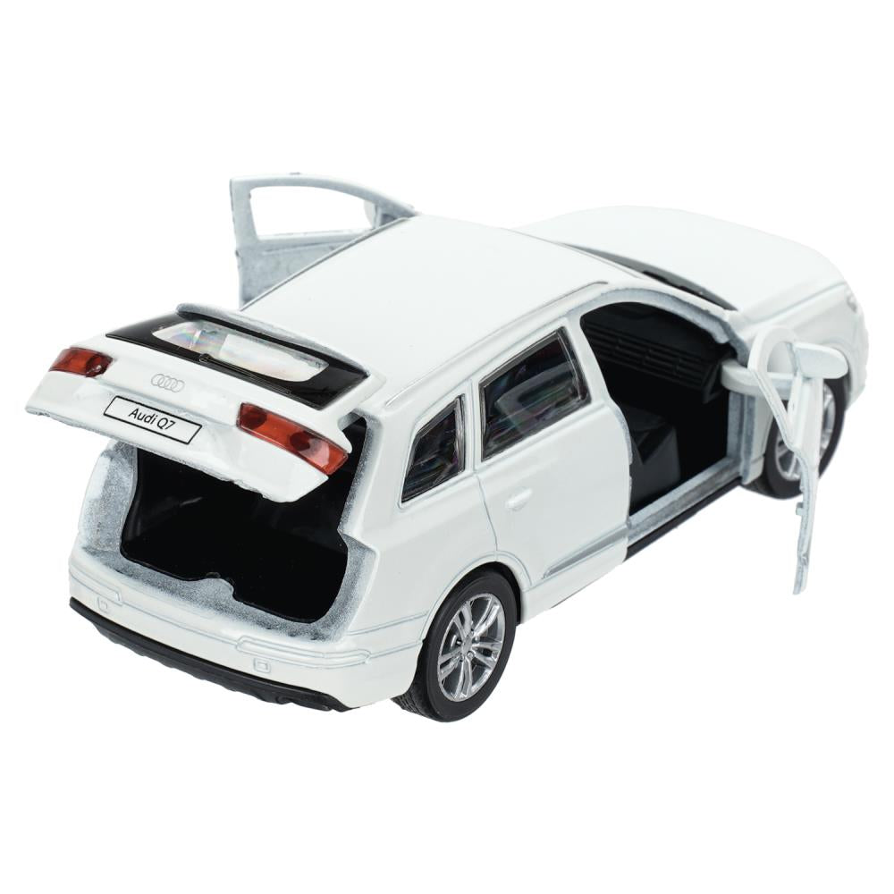 Машина металл AUDI Q7 длина 12 см, двер, багаж, инер, белый, кор. Технопарк в кор.2*36шт
