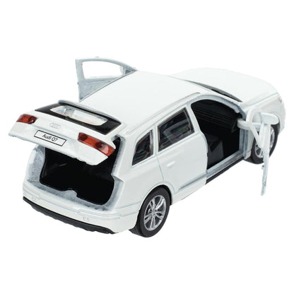 Машина металл AUDI Q7 длина 12 см, двер, багаж, инер, белый, кор. Технопарк в кор.2*36шт