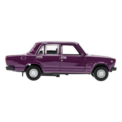 Машина металл LADA ваз-2105 1997 12 cm, двери, багаж, инерц.баклажан, кор. Технопарк в кор.2*36шт