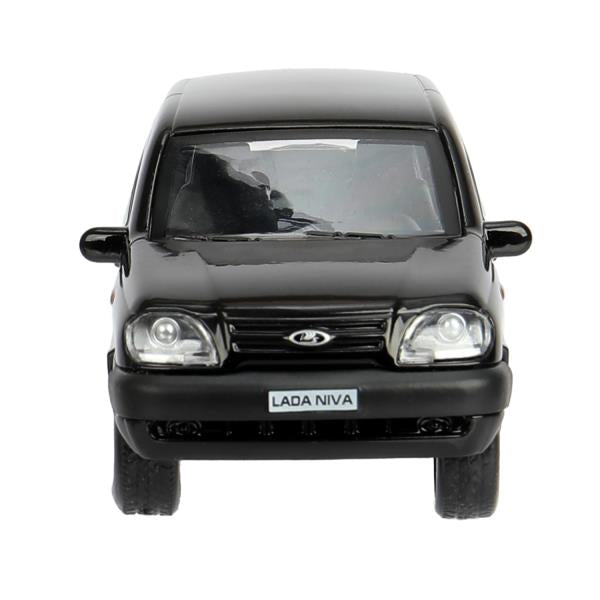 Машина металл LADA NIVA длина 12 см, двери, багаж, инерц, черный, кор. Технопарк в кор.2*36шт