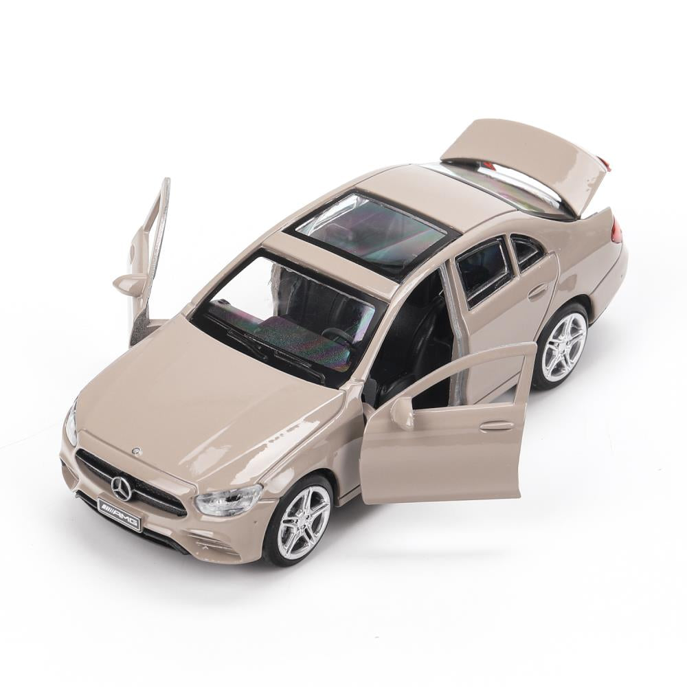 Машина металл MERCEDES-BENZ e-class amg 12см, дв,баг,ин,золотистый, кор. Технопарк в кор.2*36шт