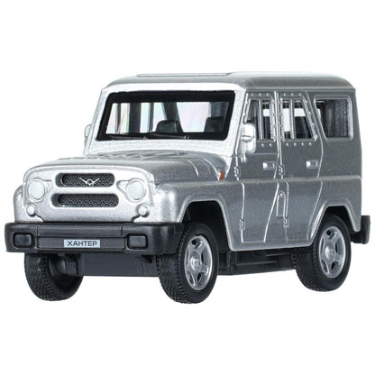 Машина металл UAZ ХАНТЕР длина 10,5 см, инерция, серебристый, Технопарк