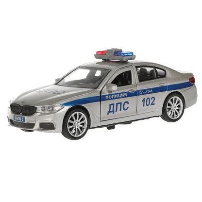 Машина металл BMW 5-ER SEDAN M-SPORT ПОЛИЦИЯ 12 см, двери, баг, кор. Технопарк в кор.2*36шт